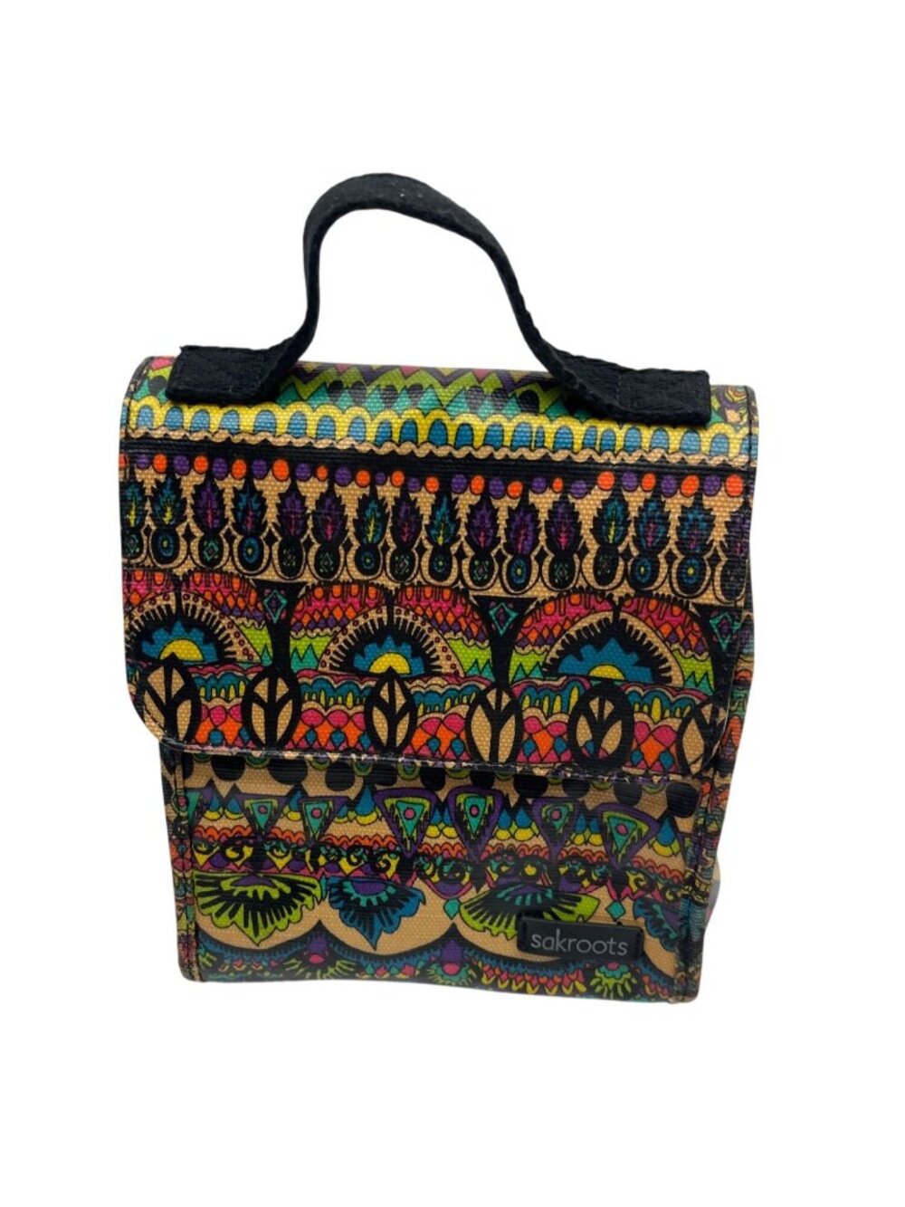 Sakroots Colorful Insulated Lunch Tote With Handle Vibrant Pattern 9"x7"x4"